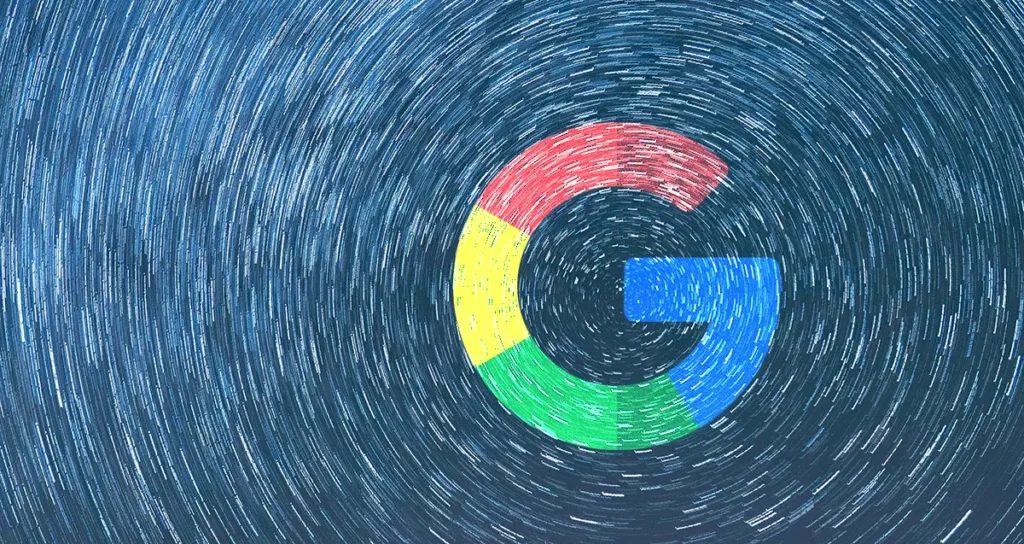 2025년 구글 코어 알고리즘 업데이트로 인한 검색 결과 변동성을 상징하는 구글 로고 이미지